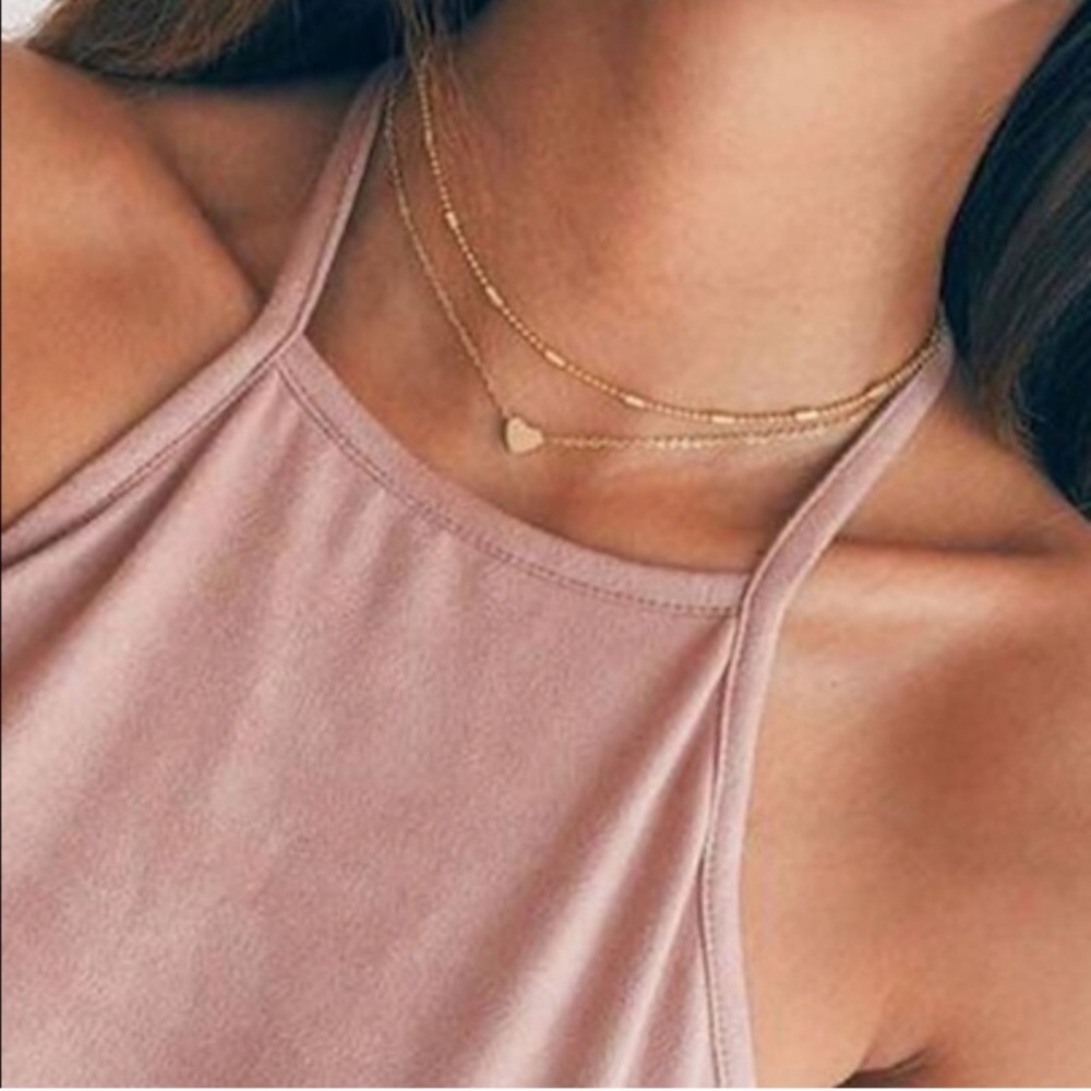 layered heart necklace